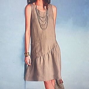 Garnet Hill Tan Midi Dress